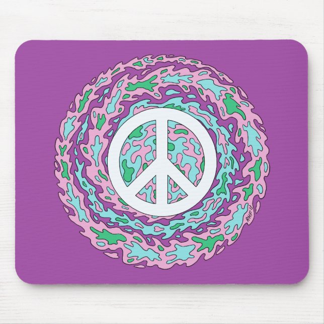 Psychedelic Peace Mouse Mat (Front)