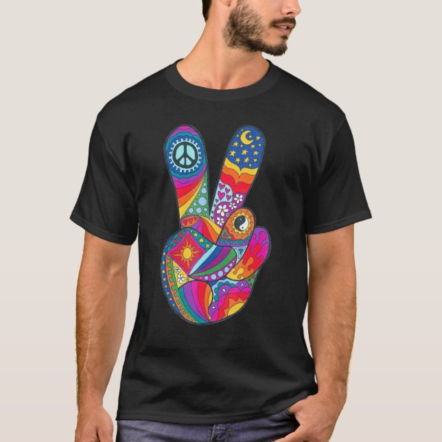 Psychedelic Peace Out T-Shirt (Front)