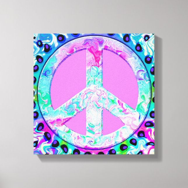 Psychedelic Peace Sign Abstract Art (Front)