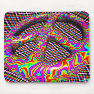 Psychedelic Peace Sign Mouse Mat