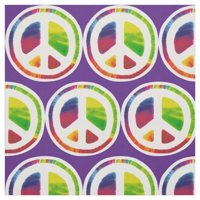 Psychedelic peace sign symbol fabric (Swatch)