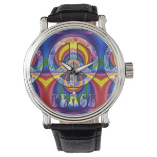 Psychedelic Peace Sign Watch