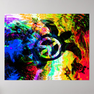 Psychedelic Peace Turtle Poster