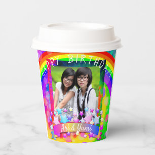Psychedelic Photo Birthday Paper Cups - HAMbWG