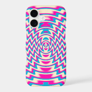 Psychedelic Pink Blue Sound Waves iPhone 7 Case
