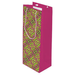 PSYCHEDELIC PINK FLAMINGO GIFT BAG Wine, Pink