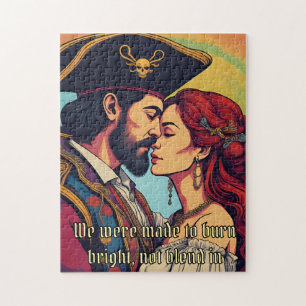 Psychedelic Pirate Couple – Bold Romance Jigsaw Puzzle