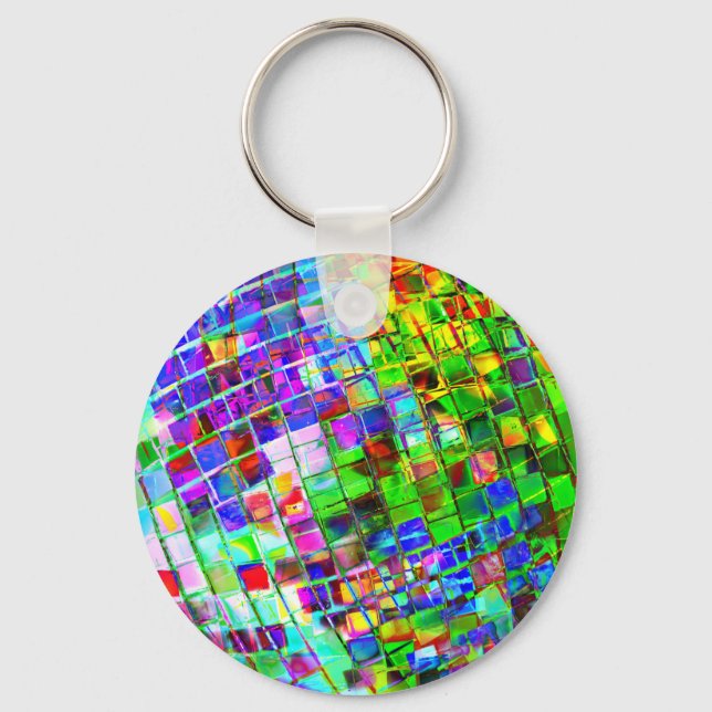Psychedelic Planet Disco Ball Key Ring (Front)