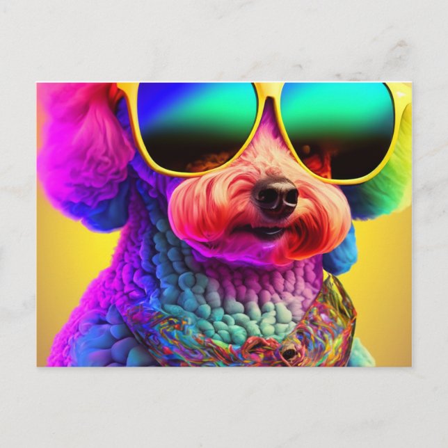 Psychedelic Poodle Postcard (Front)