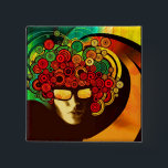 psychedelic pop art 15 cm square badge<br><div class="desc">Capture the feel of the 70s and 80s with this psychedelic retro pop art design. The vintage art style is eyecatchingly beautiful.</div>
