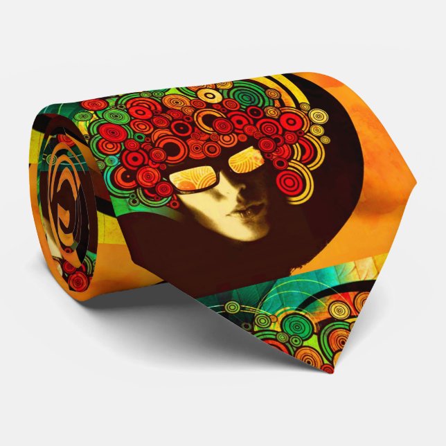 psychedelic pop art tie (Rolled)