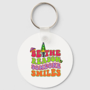 PSYCHEDELIC POSITIVE LAVA LAMP HIPPIE MUSHROOM KEY RING