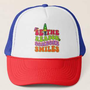 PSYCHEDELIC POSITIVE LAVA LAMP HIPPIE MUSHROOM TRUCKER HAT