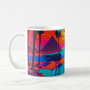 Psychedelic Poster Art Egyptian Landscape  Coffee Mug