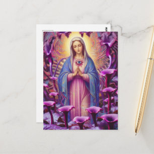 psychedelic Protection From Evil Mary Postcard