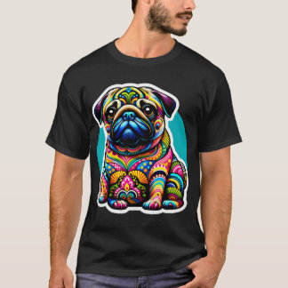 Psychedelic Pug Splendour: A Vivid Tapestry of Can T-Shirt