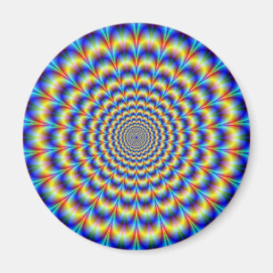 Psychedelic Pulse in Blue and Yellow  Magnet
