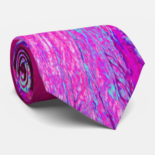 Psychedelic Purple and Magenta Hibiscus Flower Tie