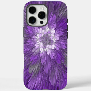 Psychedelic Purple Flower Abstract Fractal Art iPhone 16 Pro Max Case