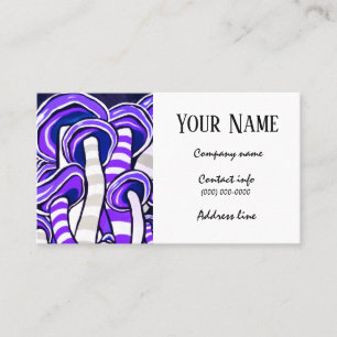 Psychedelic Purple Hippy Trippy Mushrooms Boho Business Card