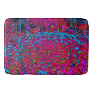 Psychedelic Purple Lily Flower Magenta Garden Bath Mat
