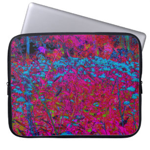 Psychedelic Purple Lily Flower Magenta Garden Laptop Sleeve