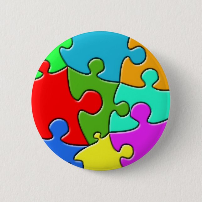 Psychedelic Puzzle 6 Cm Round Badge (Front)