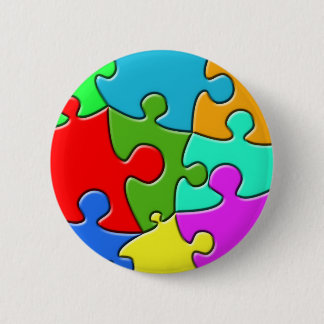 Psychedelic Puzzle 6 Cm Round Badge