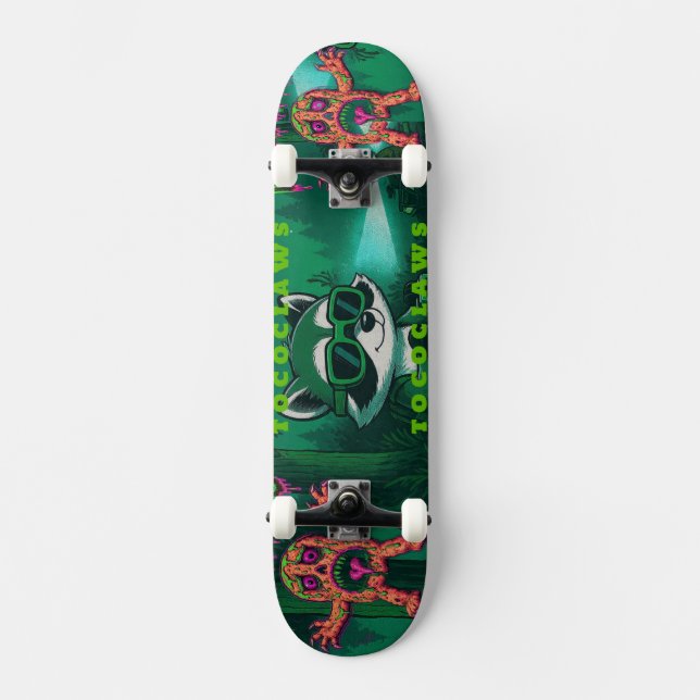 Psychedelic Racoon & Monster Graphic with  Skateboard (Front)