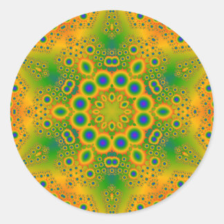 Psychedelic Radial Pattern: Classic Round Sticker