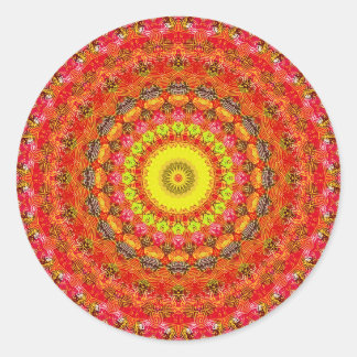 Psychedelic Radial Pattern: Classic Round Sticker
