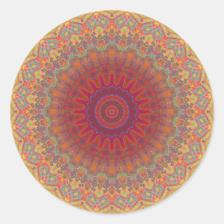 Psychedelic Radial Pattern: Classic Round Sticker