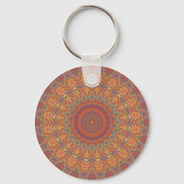 Psychedelic Radial Pattern: Key Ring (Front)