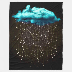 Psychedelic Rain Cloud Fantasy Art Fleece Blanket