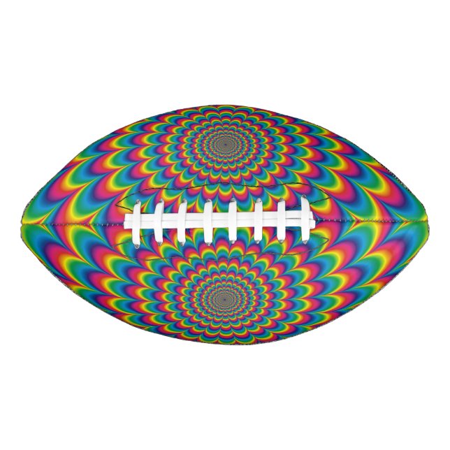 Psychedelic rainbow abstract design american football (Front)