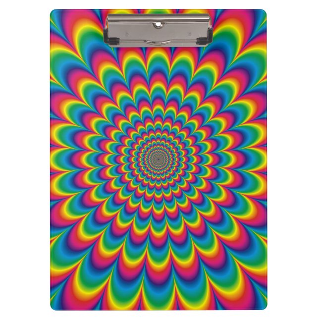 Psychedelic rainbow abstract design clipboard (Front)