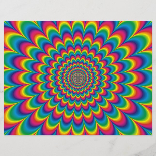Psychedelic rainbow abstract design flyer (Front)