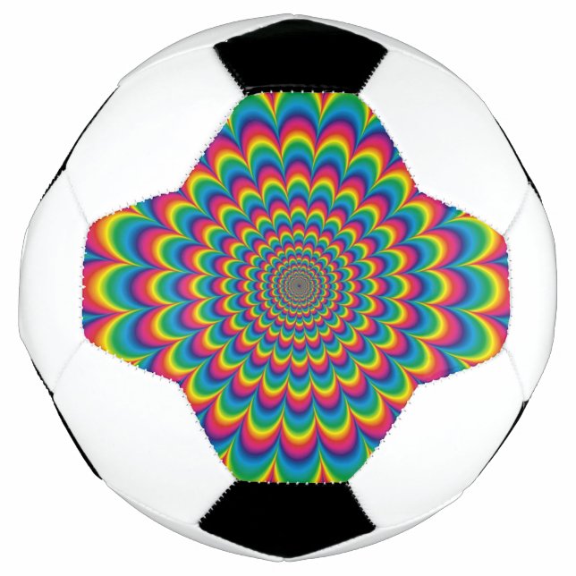 Psychedelic rainbow abstract design football (Front)