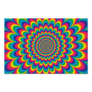 Psychedelic rainbow abstract design photo print