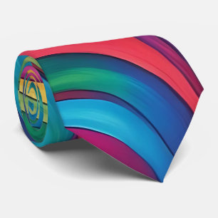 Psychedelic Rainbow Abstract Neck Tie