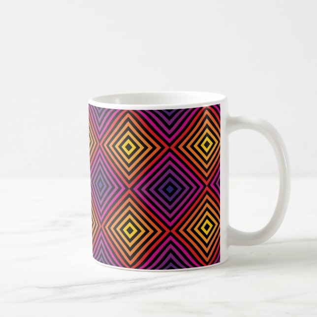 Psychedelic Rainbow Chevron Pattern Coffee Mug (Right)