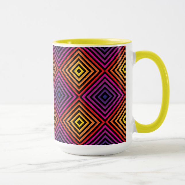 Psychedelic Rainbow Chevron Pattern Mug (Right)