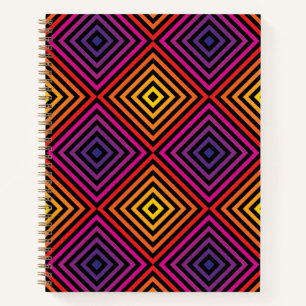 Psychedelic Rainbow Chevron Pattern Notebook