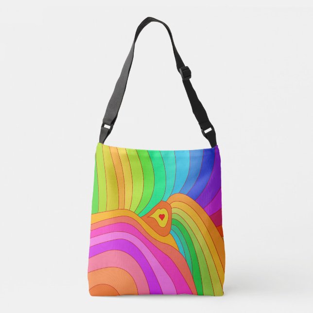 Psychedelic Rainbow Crossbody Bag (Back)