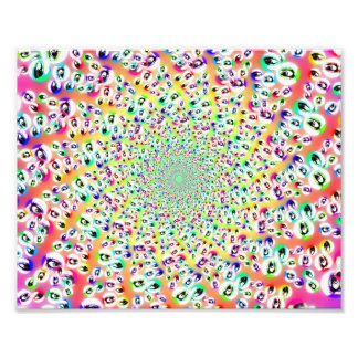 Psychedelic Rainbow Eyes Mandala Photo Print