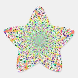 Psychedelic Rainbow Eyes Mandala Star Sticker
