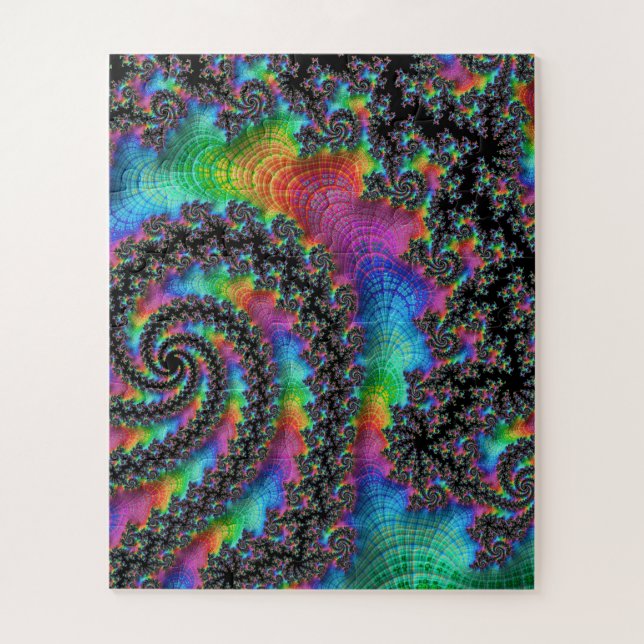 Psychedelic Rainbow Fractal Jigsaw Puzzle (Vertical)