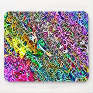 Psychedelic Rainbow Guts Fractal Art Mouse Mat