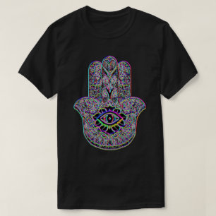 Psychedelic Rainbow Hamsa Indie Art Symbol Tee