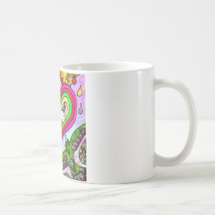 Psychedelic Rainbow Heart Art Print Coffee Mug